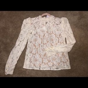 WAYF lace shirt with nude camisole - size small